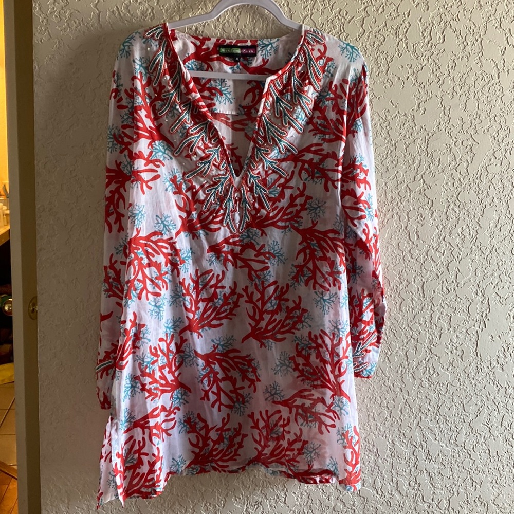 KeyLime&Pink Tunic/Swimsuit coverup